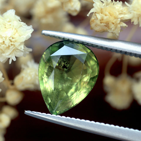 2.63ct Certified Natural Green Sapphire