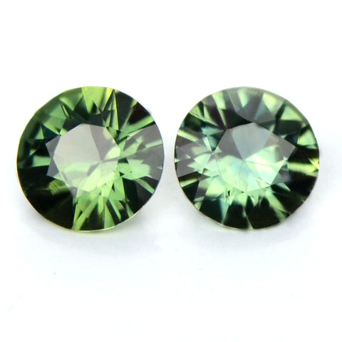 4.63 mm Certified Natural Green Sapphire Pair - sapphirebazaar - 1